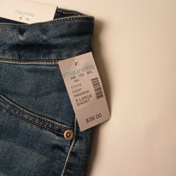 NWT Maurices Jegging Size XL Short High Rise Buttonfly Skinny Leg Medium Wash - Picture 4 of 10